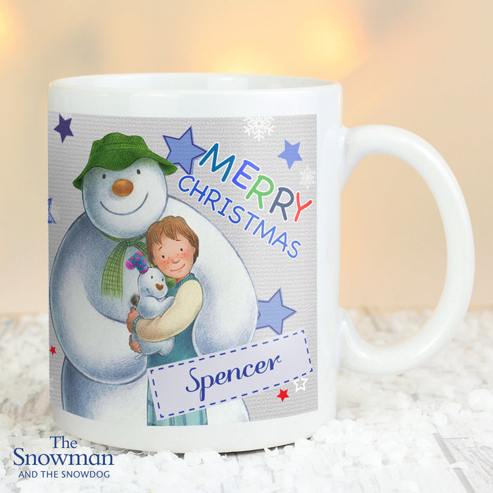 Personalised The Snowman and the Snowdog Blue Mug - The Gift Cabin UK