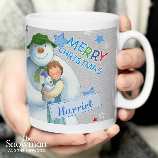 Personalised The Snowman and the Snowdog Blue Mug - The Gift Cabin UK