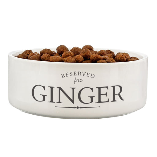 Personalised Reserved For 14cm Medium White Pet Bowl - The Gift Cabin UK