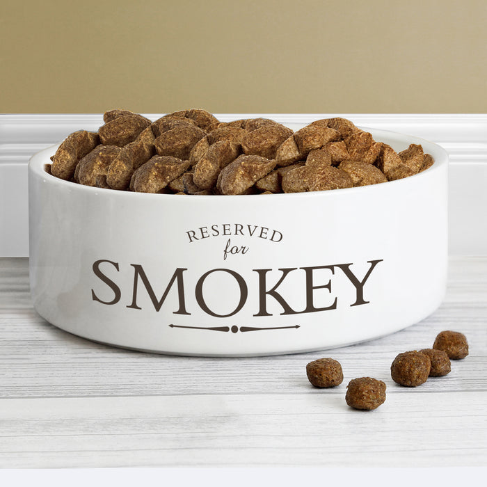 Personalised Reserved For 14cm Medium White Pet Bowl - The Gift Cabin UK