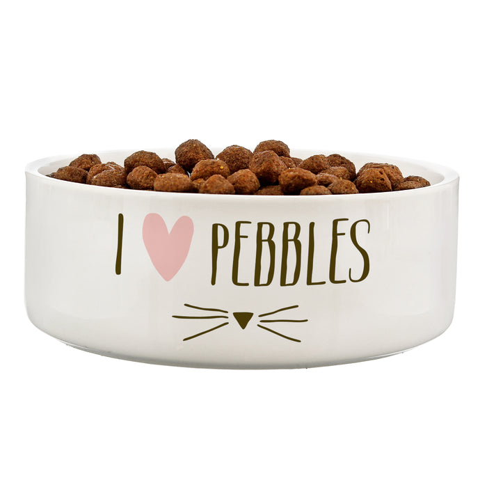 Personalised Cat Features 14cm Medium White Pet Bowl - The Gift Cabin UK