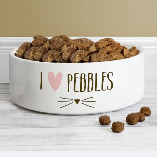 Personalised Cat Features 14cm Medium White Pet Bowl - The Gift Cabin UK