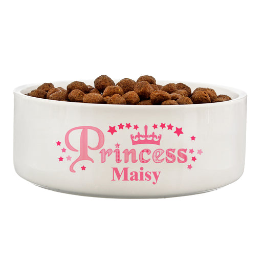 Personalised Princess 14cm Medium White Pet Bowl - The Gift Cabin UK