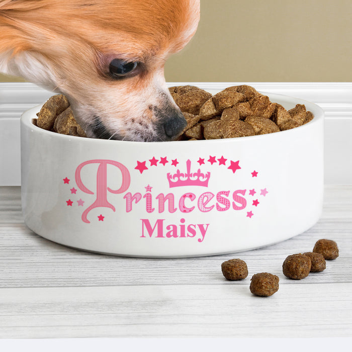 Personalised Princess 14cm Medium White Pet Bowl - The Gift Cabin UK