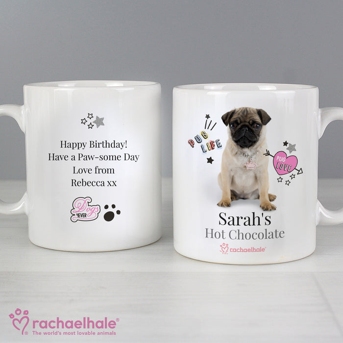 Personalised Rachael Hale Doodle Pug Mug - The Gift Cabin UK