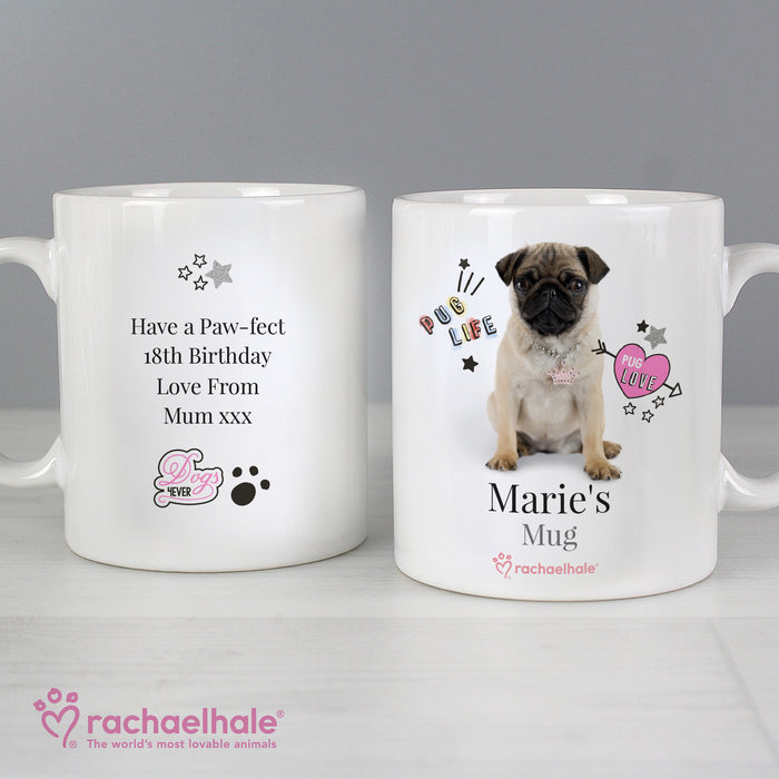 Personalised Rachael Hale Doodle Pug Mug - The Gift Cabin UK