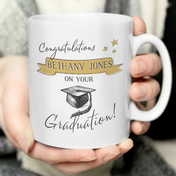 Personalised Gold Star Graduation Mug - The Gift Cabin UK