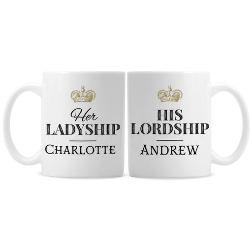 Personalised Ladyship and Lordship Mug Set - The Gift Cabin UK