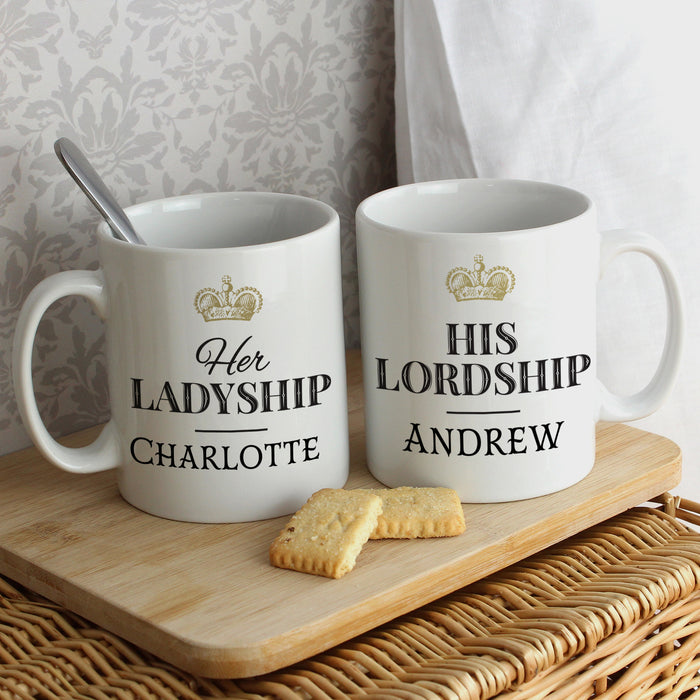 Personalised Ladyship and Lordship Mug Set - The Gift Cabin UK