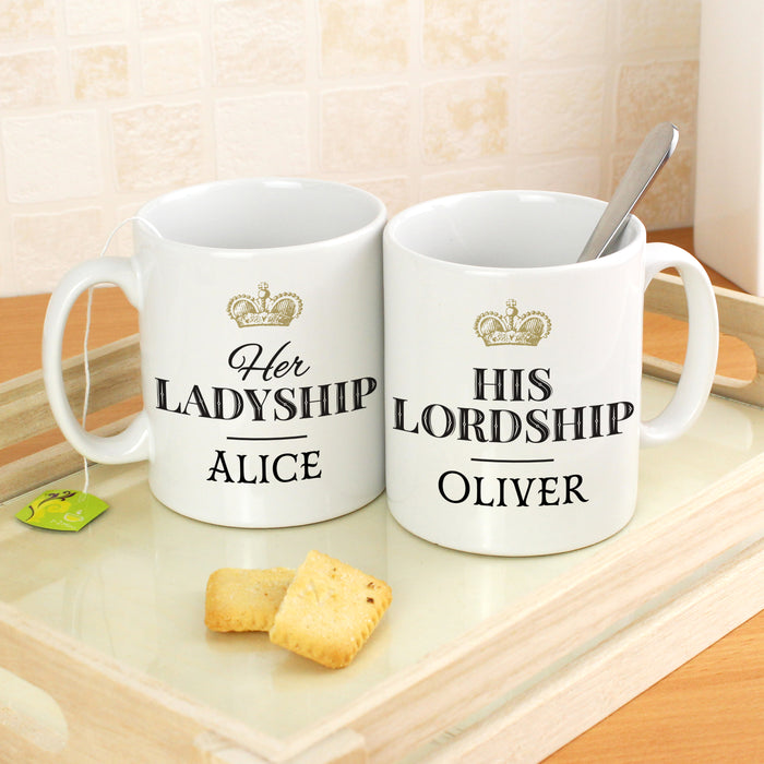 Personalised Ladyship and Lordship Mug Set - The Gift Cabin UK