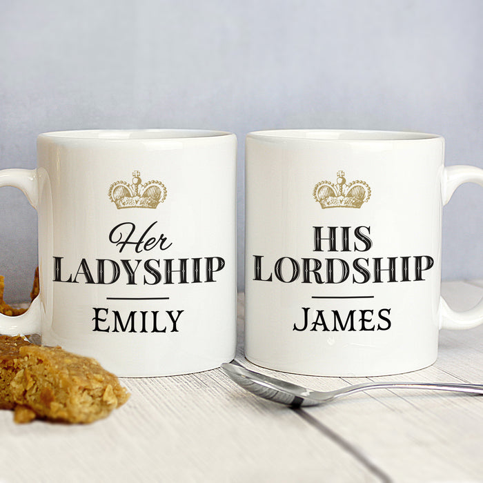 Personalised Ladyship and Lordship Mug Set - The Gift Cabin UK