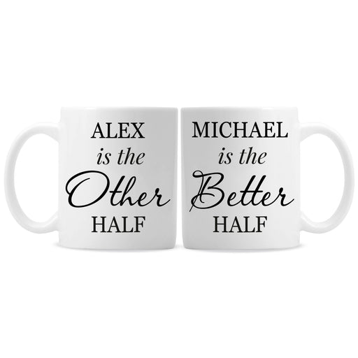 Personalised Other Half and Better Half Mug Set - The Gift Cabin UK