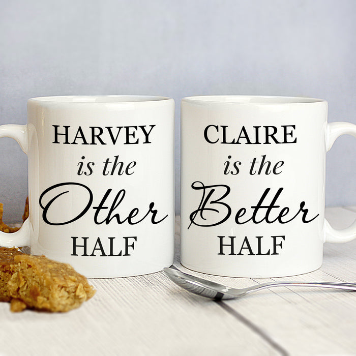 Personalised Other Half and Better Half Mug Set - The Gift Cabin UK