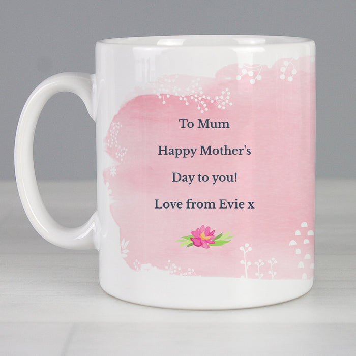 Personalised Floral Watercolour Mug - The Gift Cabin UK