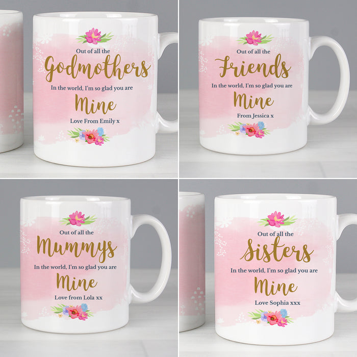 Personalised Floral Watercolour Mug - The Gift Cabin UK