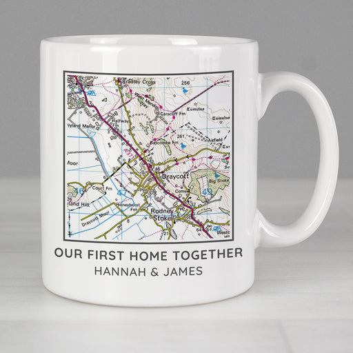 Personalised Present Day Map Compass Mug - The Gift Cabin UK