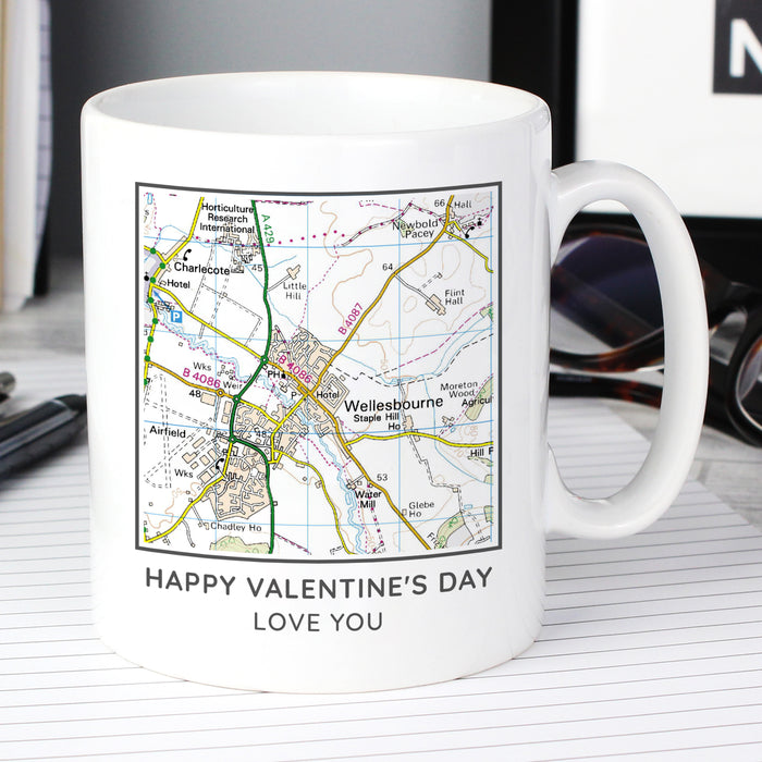 Personalised Present Day Map Compass Mug - The Gift Cabin UK