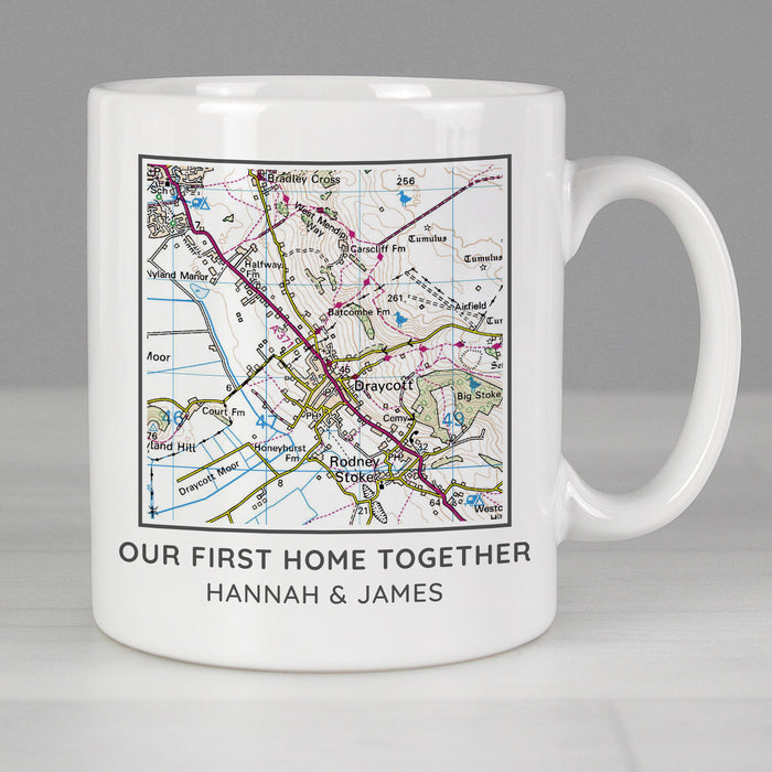 Personalised Present Day Map Compass Mug - The Gift Cabin UK