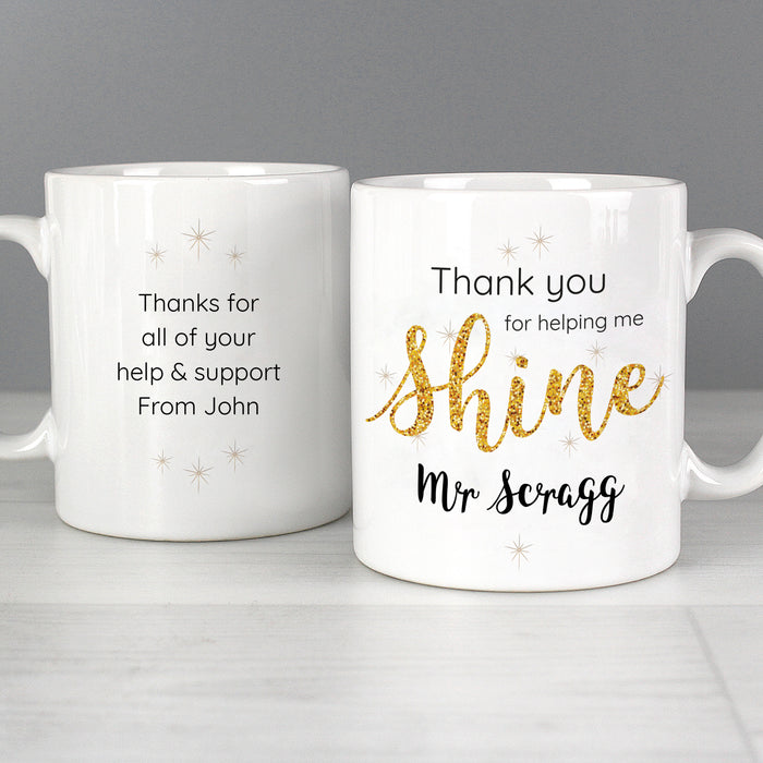 Personalised Shine Teacher Mug - The Gift Cabin UK