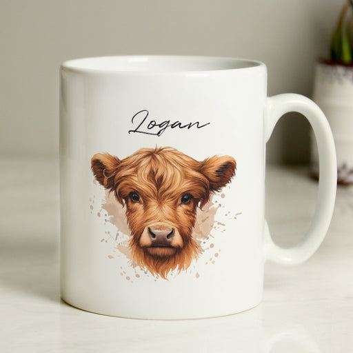 Personalised Highland Cow Mug - Boy - The Gift Cabin UK