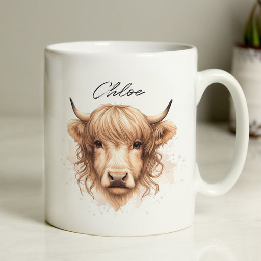 Personalised Highland Cow Mug - Female - The Gift Cabin UK