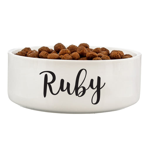 Personalised Any Name 14cm Medium White Pet Bowl - The Gift Cabin UK