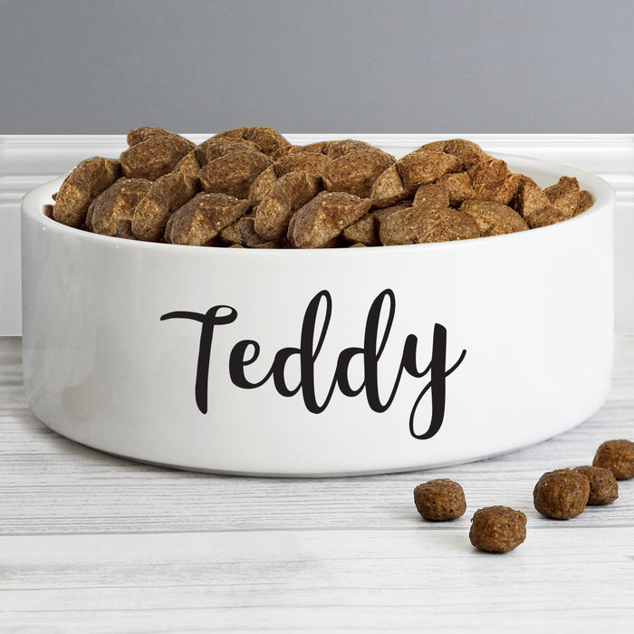 Personalised Any Name 14cm Medium White Pet Bowl - The Gift Cabin UK