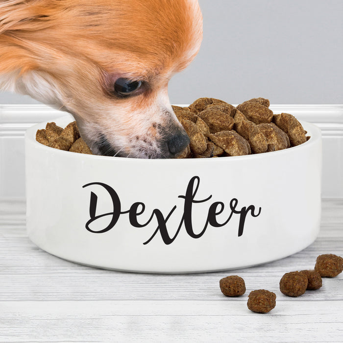 Personalised Any Name 14cm Medium White Pet Bowl - The Gift Cabin UK