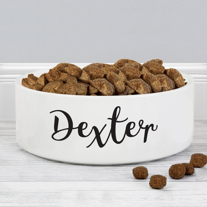 Personalised Any Name 14cm Medium White Pet Bowl - The Gift Cabin UK