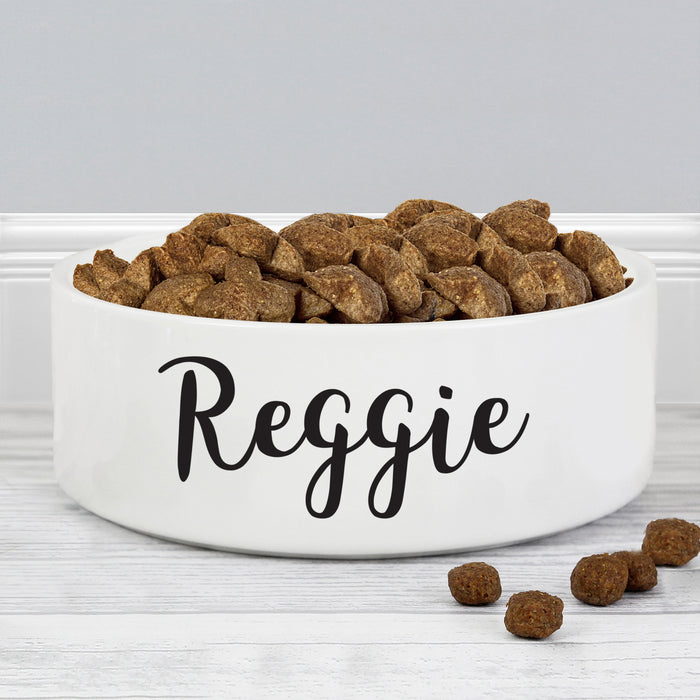 Personalised Any Name 14cm Medium White Pet Bowl - The Gift Cabin UK