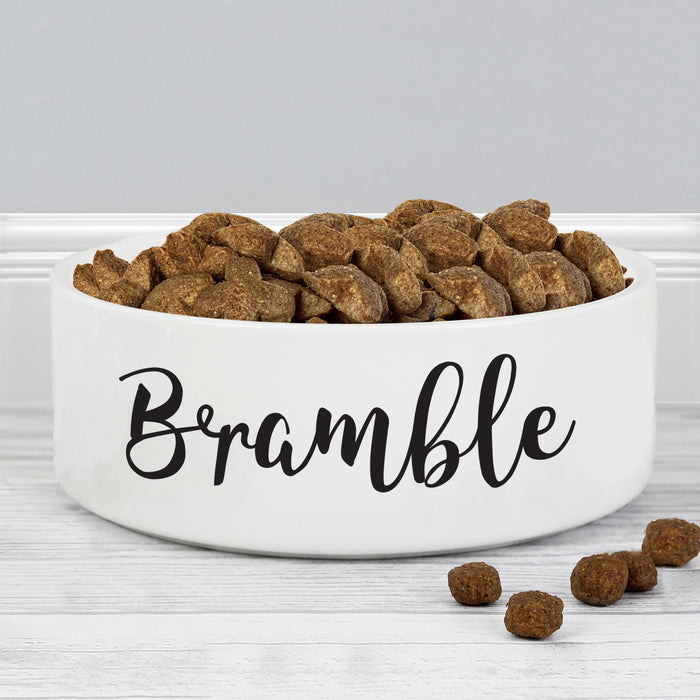 Personalised Any Name 14cm Medium White Pet Bowl - The Gift Cabin UK