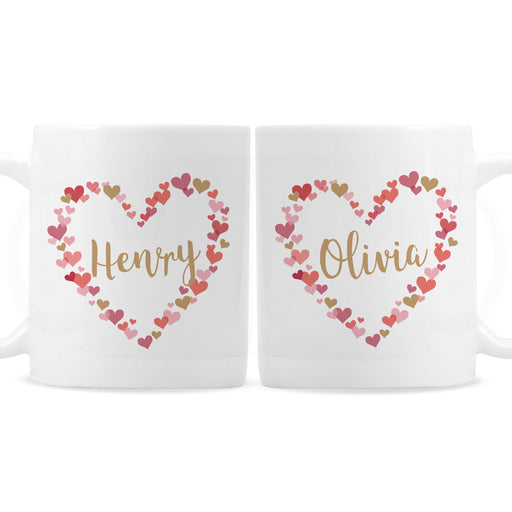 Personalised Confetti Hearts Wedding Mug Set - The Gift Cabin UK