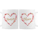 Personalised Confetti Hearts Wedding Mug Set - The Gift Cabin UK