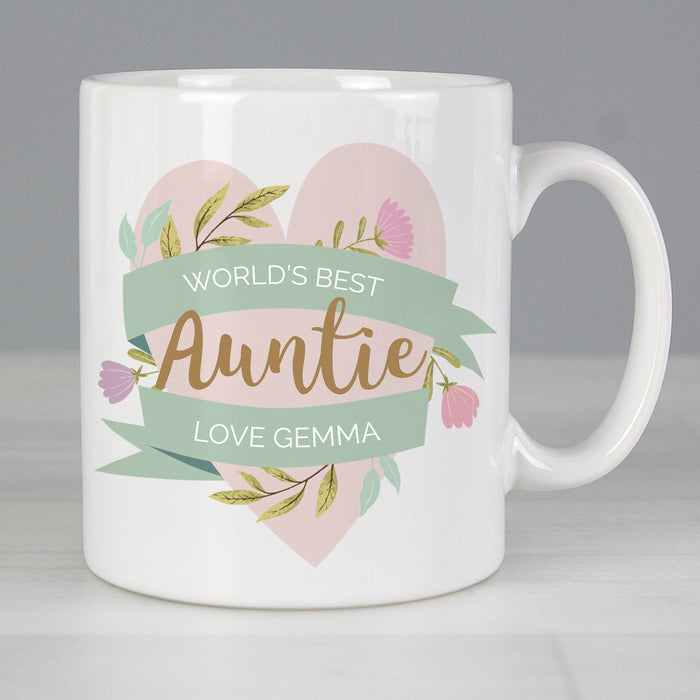 Personalised Floral Heart Mug - The Gift Cabin UK