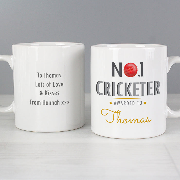 Personalised No.1 Cricketer Mug - The Gift Cabin UK