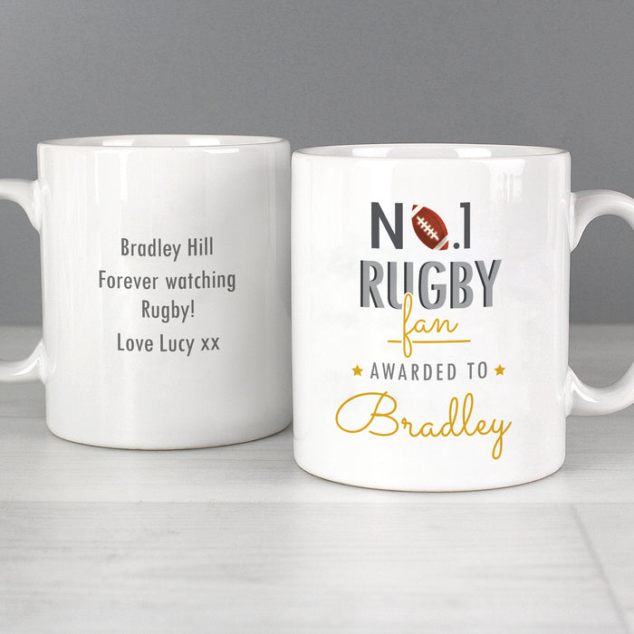 Personalised No.1 Rugby Fan Mug - The Gift Cabin UK