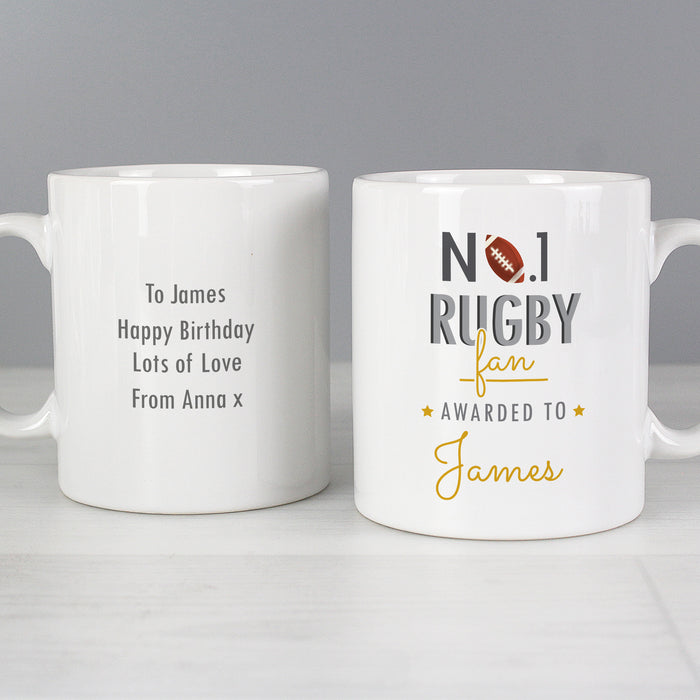 Personalised No.1 Rugby Fan Mug - The Gift Cabin UK