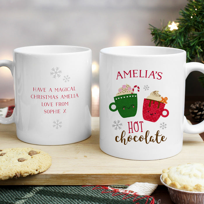 Personalised Cute Christmas Hot Chocolate Mug - The Gift Cabin UK