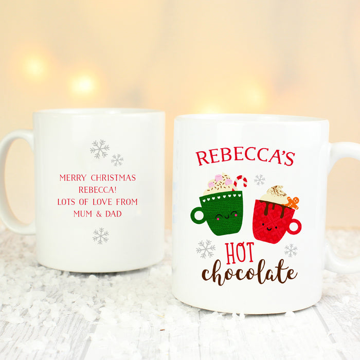 Personalised Cute Christmas Hot Chocolate Mug - The Gift Cabin UK