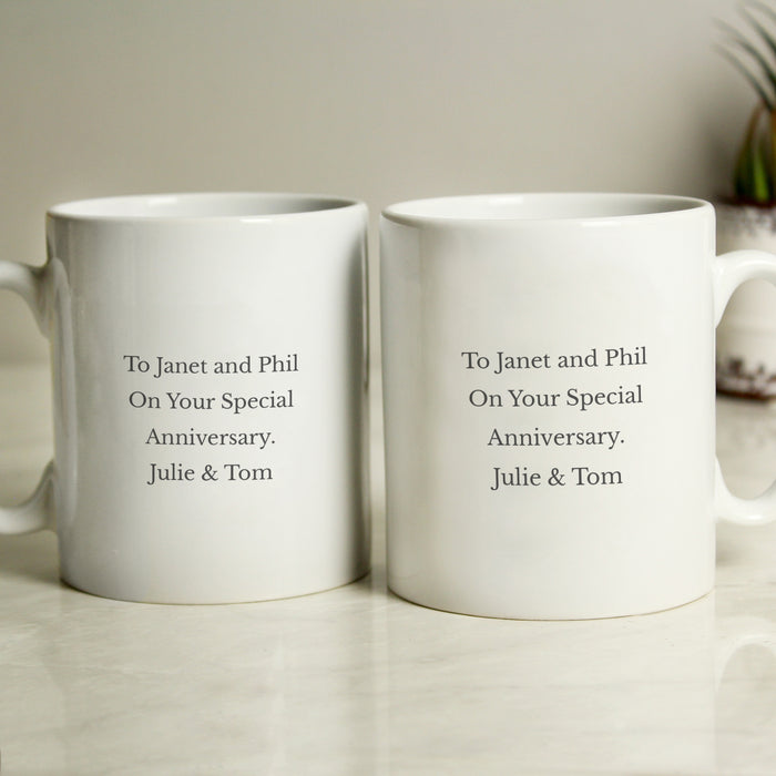 Personalised 25th Silver Anniversary Mug Set - The Gift Cabin UK