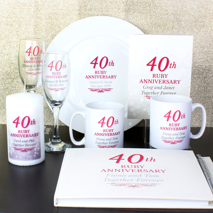 Personalised 40th Ruby Anniversary Mug Set - The Gift Cabin UK