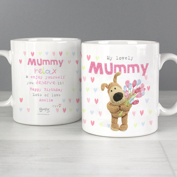 Personalised Boofle Birthday Flowers Mug - The Gift Cabin UK