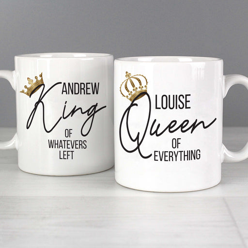 Personalised King and Queen of Everything Mug Set - The Gift Cabin UK