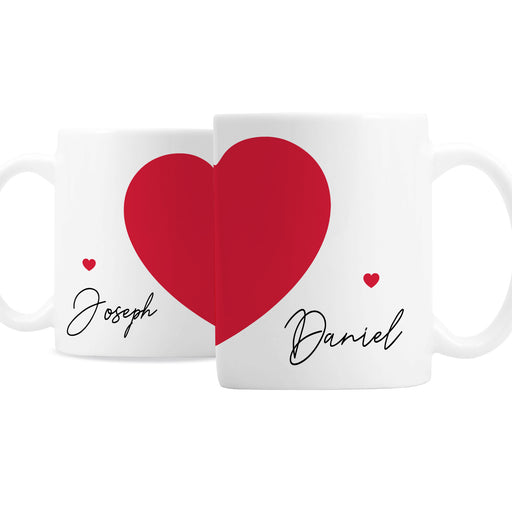 Personalised Two Hearts Mug Set - The Gift Cabin UK