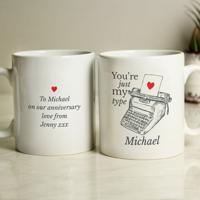 Personalised Just My Type Valentines Mug - The Gift Cabin UK