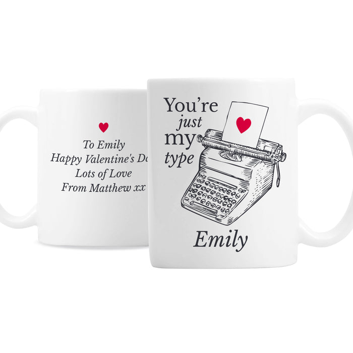 Personalised Just My Type Valentines Mug - The Gift Cabin UK