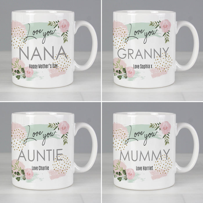 Personalised Abstract Rose Mug - The Gift Cabin UK