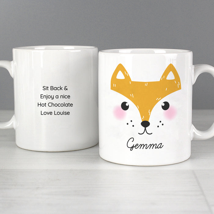 Personalised Cute Fox Face Mug - The Gift Cabin UK