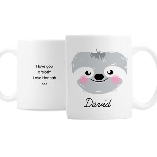 Personalised Cute Sloth Face Mug - The Gift Cabin UK