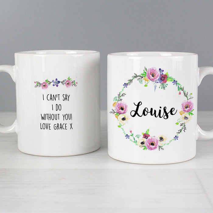 Personalised Floral Mug - The Gift Cabin UK